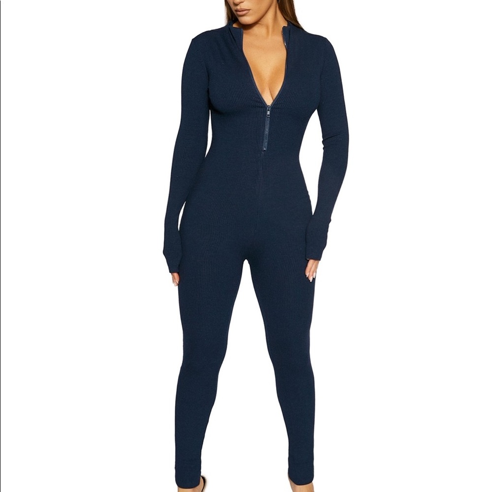 Snatched navy jumpsuit